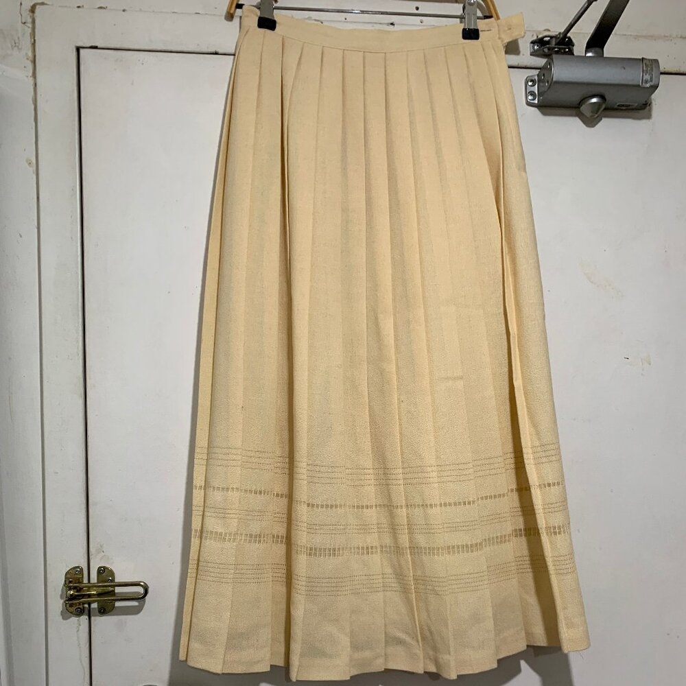 VINTAGE LOUBEN MAXI WOOL PLEATED SKIRTS SIZE 28 - Picture 2 of 9